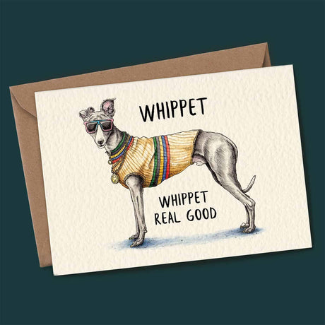 Whippet Dog Themed Card - Birthday Card - Blank Card - Greetings Card - The Blossomist
