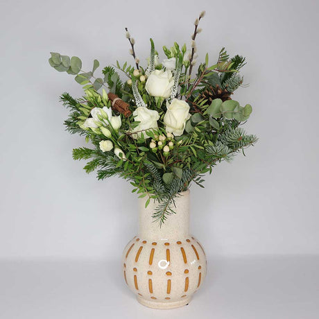 Festive White Rose Bouquet