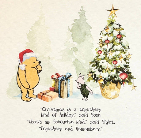 Winnie the Pooh Christmas Holiday Card - Greetings Card - The Blossomist