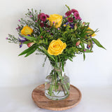 Yellow Roses, Iris, Aster and Solidago