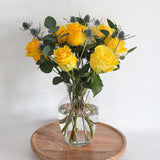 Yellow Roses and Eryngium