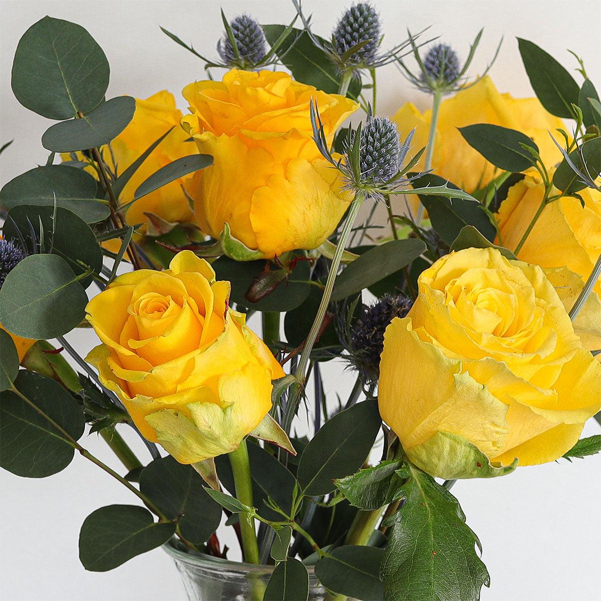 Yellow Roses and Eryngium